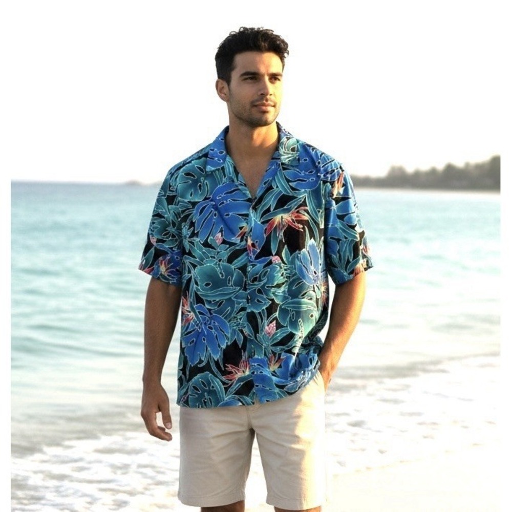 Hilo Hattie The Original Hawaiian Shirt Sz M Mens Floral Short Sleeve Tropical